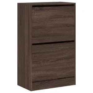 Shoe Cabinet Brown Oak 60x34x96.5 cm Engineered Wood