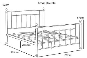 Harpenden Black Metal Small Double Bed Frame 4ft