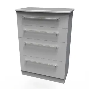 Sherwood Ready assembled Matt grey 4 Drawer Chest of drawers (H)1075mm (W)765mm (D)415mm