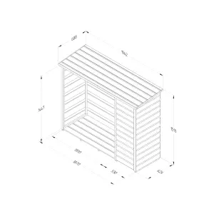 Forest Garden Tool Store Wooden 6x2 ft Log store