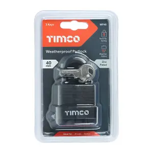 Timco - Weatherproof Padlock (Size 40mm - 1 Each)