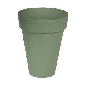 Verve Nurgul Matt Deep lichen green Polypropylene Round Plant pot (Dia) 46cm, (H)57.7cm, 60L