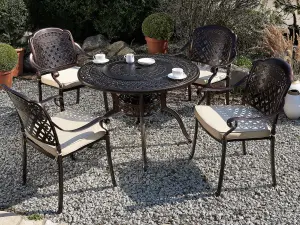 Garden Table Metal Dark Brown MANFRIA