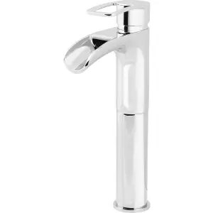 GoodHome Olmeto Tall Chrome effect Basin Mono mixer Tap