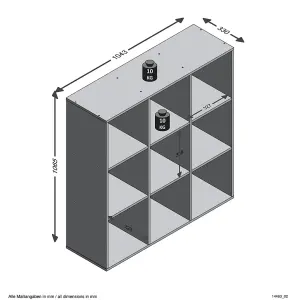 FMD Standing Shelf with 9 Compartments Old Style