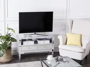 Beliani Glam TV Stand Silver NICEA