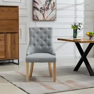 Ravenna Fabric Dining Chairs - Set of 2 - Grey