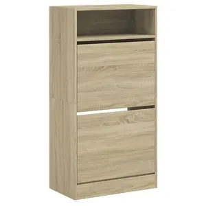 Berkfield Shoe Cabinet Sonoma Oak 60x34x116 cm Engineered Wood