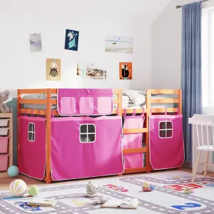 Berkfield Bunk Bed without Mattress Pink 90x190 cm Single Solid Wood Pine