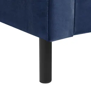 Velvet EU King Size Bed Navy Blue VILLETTE