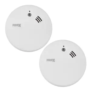 Kidde Firex KF20 Twin Pack -Mains Powered Smoke Alarm with Alkaline Back-up Battery