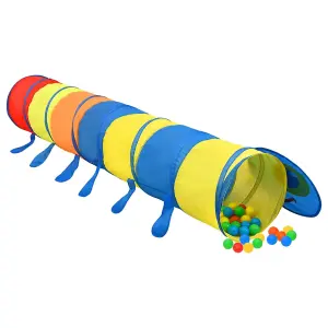 Berkfield Children Play Tunnel with 250 Balls Multicolour 245 cm Polyester