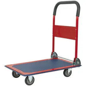 Heavy-Duty 150kg Rigid Platform Truck with Folding Handles and Rubberised Deck