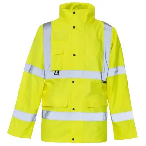 Hi-Vis Breathable Jacket-Yell-Mesh Lined-300D-EN471 C3 4XL