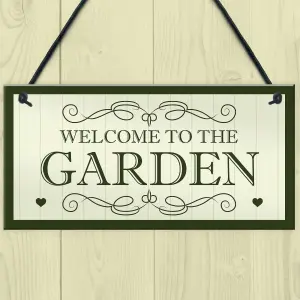 Welcome To The Garden Sign Hanging Plaque New Home Gift Friendship Gift Home Decor