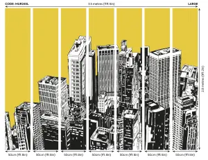 Origin Murals Urban Skyscrapers Yellow Gold Matt Smooth Paste the Wall Mural 350cm wide x 280cm high