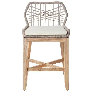 Set of 2 Garden Bar Chairs TALAMONE Acacia Wood Light Wood