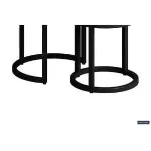 3 Piece Nest of Tables Mango Black