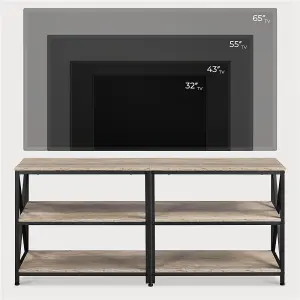 Yaheetech 3-Layer Shelved TV Stand Console Table Grey