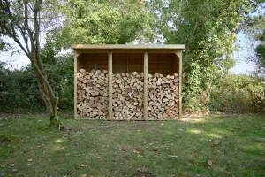 Large Wooden Overlap Log Store