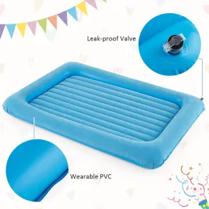 COSTWAY Inflatable Toddler Travel Bed Portable Kids Air Mattress Set w/ Electric Pump