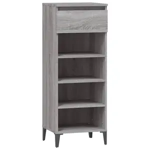 Berkfield Shoe Rack Grey Sonoma 40x36x105 cm Engineered Wood