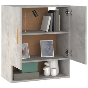 Berkfield Wall Cabinet Concrete Grey 60x31x70 cm Engineered Wood