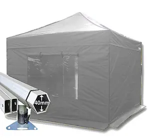 3m x 3m Extreme 40 Instant Shelter Pop Up Gazebos Frame, Canopy & Sides - Silver