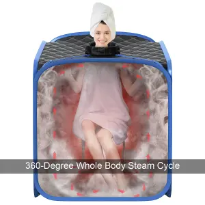 Costway 2L Foldbale Steam Sauna Personal Therapeutic Steam Spa 9 Adjustable Temperature