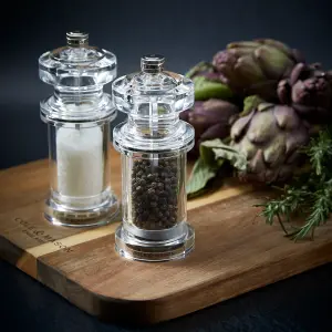 Cole & Mason 605 Clear Acrylic Salt & Pepper Mill Set 144mm