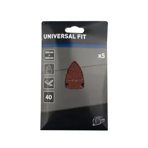 Universal Fit 40 grit Red Sanding sheet (L)150mm (W)100mm, Pack of 5