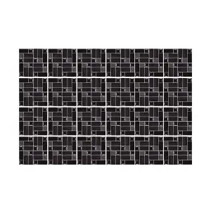 24 Pieces 15x15cm Glossy Black Porcelain Mosaic Tile Stickers