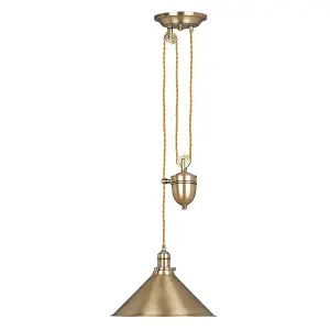 Elstead Provence 1 Light Dome Ceiling Pendant Aged Brass, E27