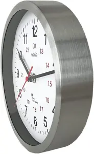 Youshiko Radio Controlled Wall Clock Premium Quality, Silver Bold Classic Design, Easy Read.