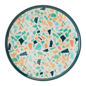 Interiors by Premier Assorted Terrazzo Side Plate, Durably Constructed Round Plate, Patterned Plate, Sturdy Picnic Plate