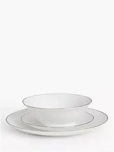 John Lewis ANYDAY Band Porcelain Dinnerware Set, 12 Piece