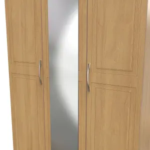 Stafford Triple Mirror Wardrobe in Modern Oak (Ready Assembled)