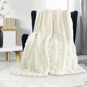 GKXLH Blanket Plush Fluffy Blanket - Super Soft Blankets Fuzzy Throw Blanket For Bed, Cozy Sofa Throw, Rabbit Faux Fur Blankets And Throws Warm