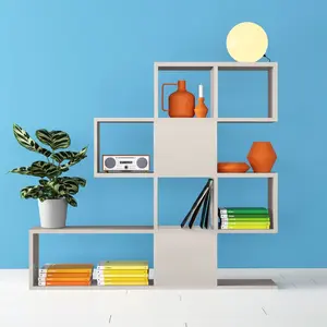 Karlin Geometric Bookcase Bookshelf Shelving Unit White