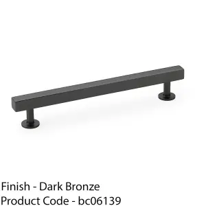 Straight Square Bar Pull Handle - Dark Bronze 160mm Centres SOLID BRASS Drawer