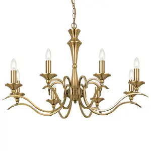 Hanging Flush Ceiling Pendant 8 Light ANTIQUE BRASS Chandelier Lamp Bulb Holder