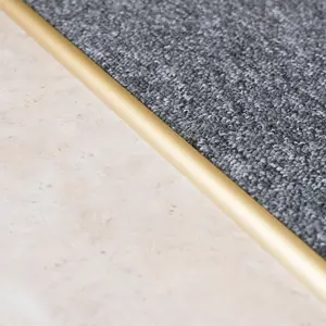 Anodised aluminium single edge carpet profile cover strip door floor bar trim 1000mm x 10mm C07 gold