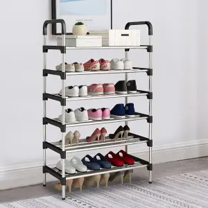 6 Tiers Shoe Rack Shoe Storage Organizer Shelf Space Saving Display Shelves