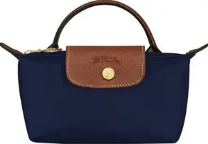 Longchamp Le Pliage Original Pouch With Handle - NAVY Make Up Bags & Wash Bags Grab Bags