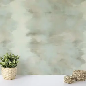 Wallquest Villa Rosa Abstract Washed Concrete Blue Wallpaper Acrylic Coated