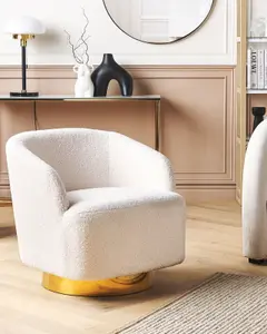 Armchair LAVIK Swivel Boucle Cream