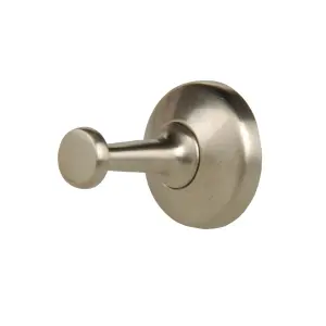 Nickel effect Zinc alloy Circular Single Hook (H)25mm (W)26mm