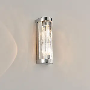 Luminosa Shimmer Glass Wall Lamp Chrome Plate, Clear Crystal