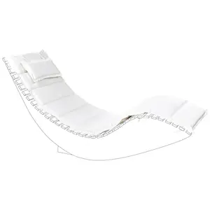 Sun Lounger Wood Off-White BRESCIA