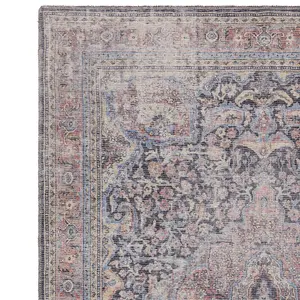 Traditional Persian Abstract Bordered Floral Easy to clean Rug for Dining Room Bed Room and Living Room-200cm X 290cm